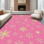 Pink Fluorescent Snowflake Collection Rug