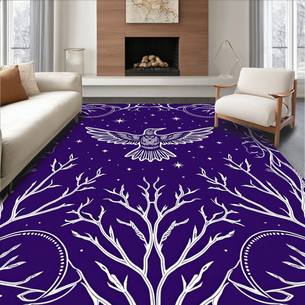 Midnight Raven Celestial Branches Rug