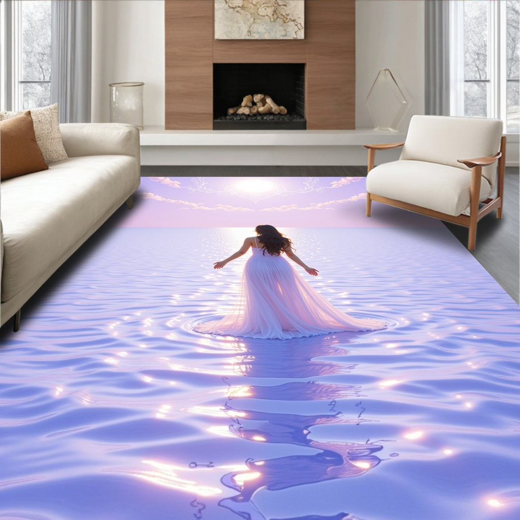 Ethereal Pink Gown Water Embrace Rug