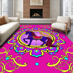 Vibrant Purple Horse Carousel Medallion Rug
