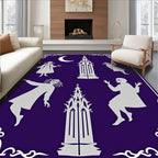 Gothic Spooky Figures Moon Crescent Rug