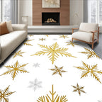 Gold Glitter Snowflake Charm Rug
