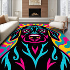 Vibrant Psychedelic Dog Portrait Rug