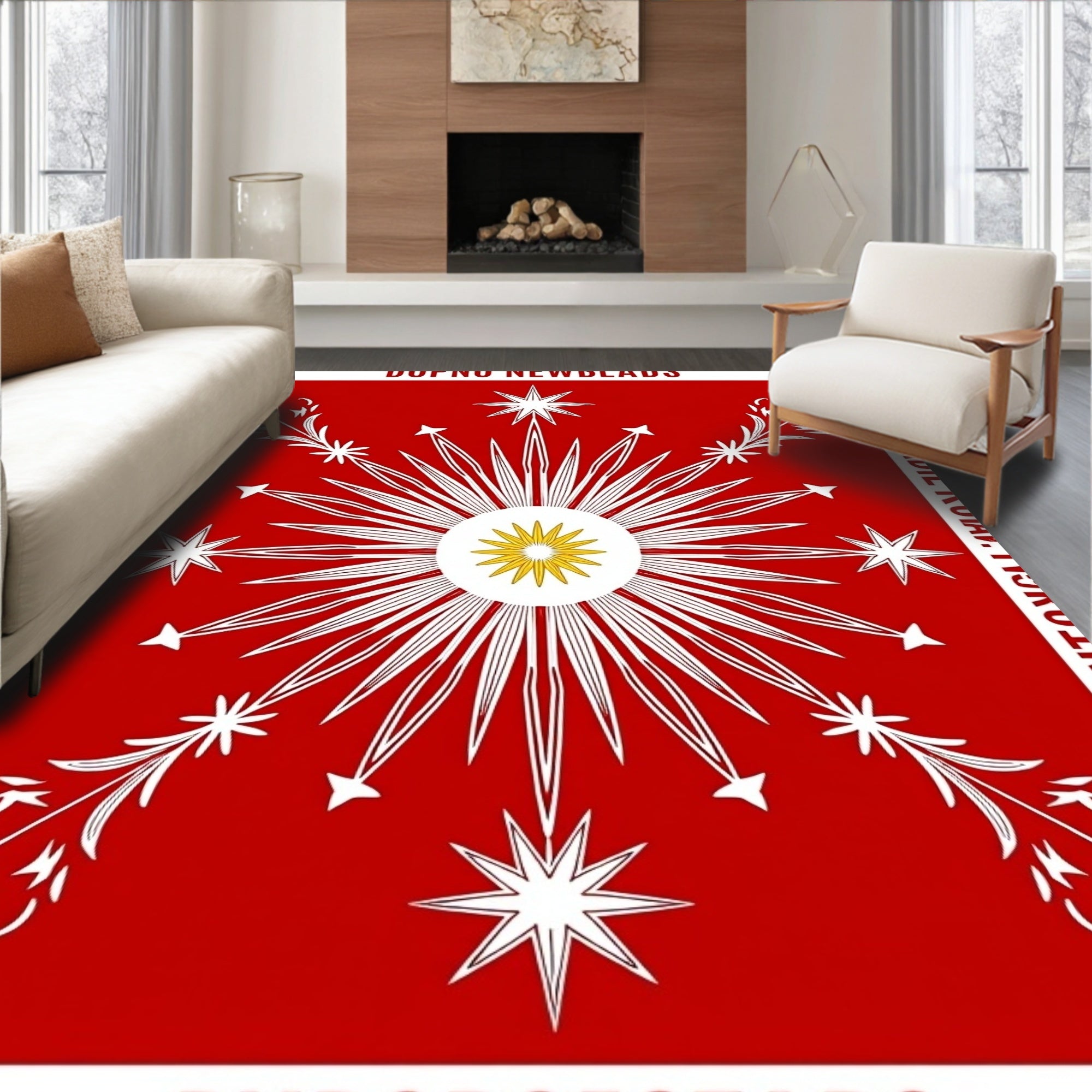 Radiant Sunburst Star Garden Rug