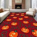 Orange Jack-o-Lantern Swirl Background Rug