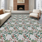 Emerald Green Berry Vine Medallion Rug