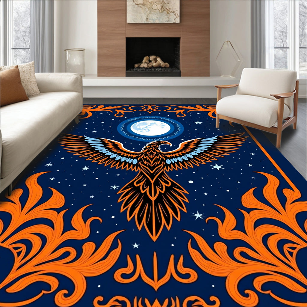 Celestial Eagle Moon Midnight Rug