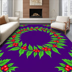 Vibrant Holly Berry Garland Swirl Rug