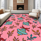 Pink Blue Bell Garland Rug