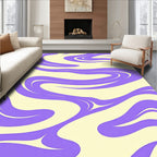 Purple Swirl Cream Abstract Rug