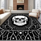 Dark Moon Skull Starburst Graphic Rug