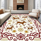 Ruby Burgundy Reindeer Starburst Medallion Rug