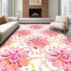 Vibrant Pink Watercolor Floral Rug