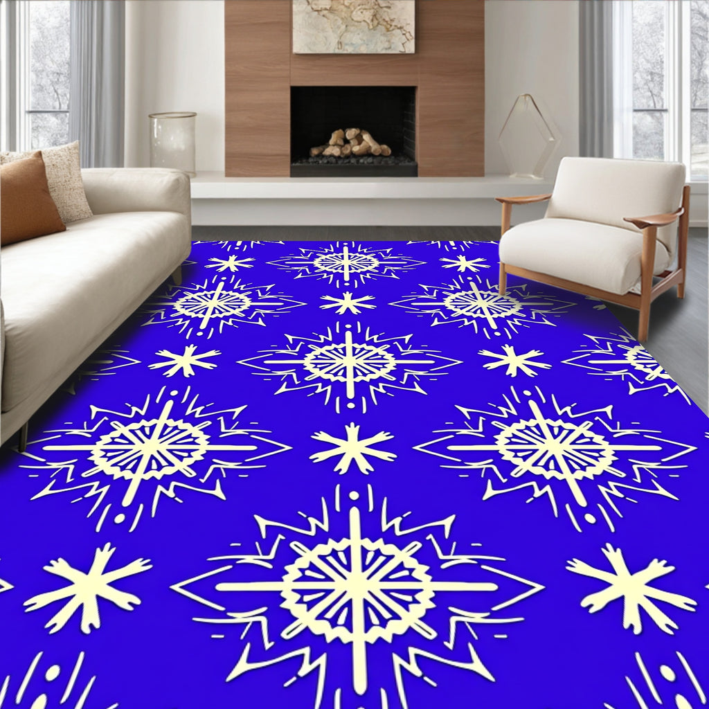 Classic Blue Starburst Medallion Rug