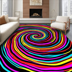 Vibrant Retro Swirl Rug