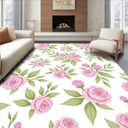 Pink Floral Garden Sprigs Rug
