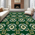 Art Nouveau Emerald Crest Floral Rug