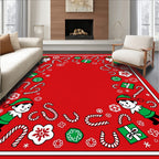 Whimsical Elf Candy Cane Gift Rug