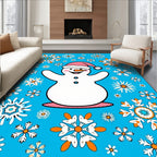 Fun Snowman Snowflake Holiday Accents Rug