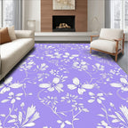 Delicate Lilac Floral Butterfly Vine Rug