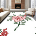 Pink Crimson Floral Foliage Sprigs Rug