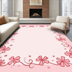 Pink Blossom Swirl Border Rug