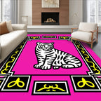 Bold Pink Tiger Frame Rug