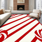 Red White Swirl Candy Stripe Rug