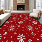 Crimson Snowflake Holiday Accents Rug
