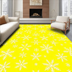 Bright Yellow Snowflake Scatter Rug