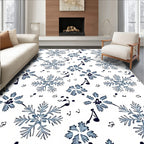 Blue Snowflake Music Note Harmony Rug