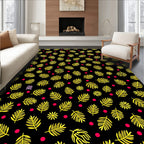 Yellow Ferns And Crimson Dots Rug