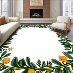 Green Pine Orange Blossom Star Border Rug