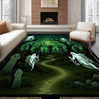 Spooky Forest Ghostly Graveyard Path Rug