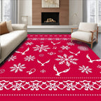 White Festive Winter Snowflakes Spread Rug