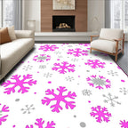 Pink And Gray Snowflake Medley Rug