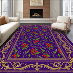 Regal Purple Berry Foliage Border Rug
