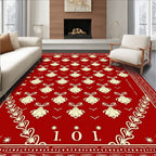 Crimson Bell Repeating Geometric Rug