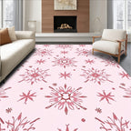 Floral Snowflake Rose Pink Ornament Rug