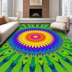 Radiant Vibrant Kaleidoscope Mandala Rug