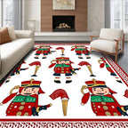 Red Toy Soldier Guards Pattern Rug