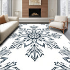 Dark Teal Floral Medallion Art Rug