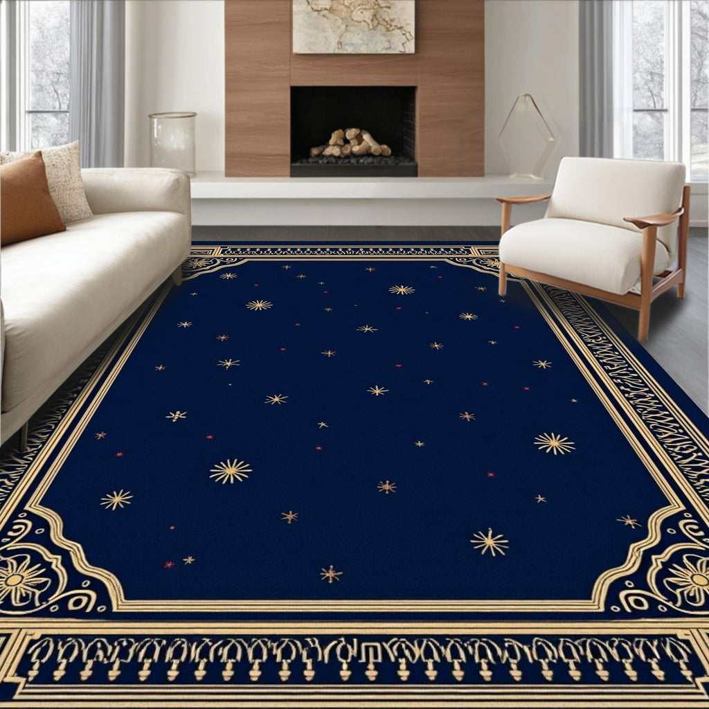 Celestial Navy Gold Star Scape Rug