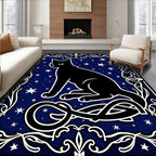 Black Cat Cosmic Night Ornate Rug