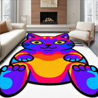 Vibrant Psychedelic Cat Graphic Rug