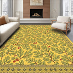 Golden Fern Berry Border Rug