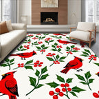 Red Cardinal Holly Berry Garden Rug