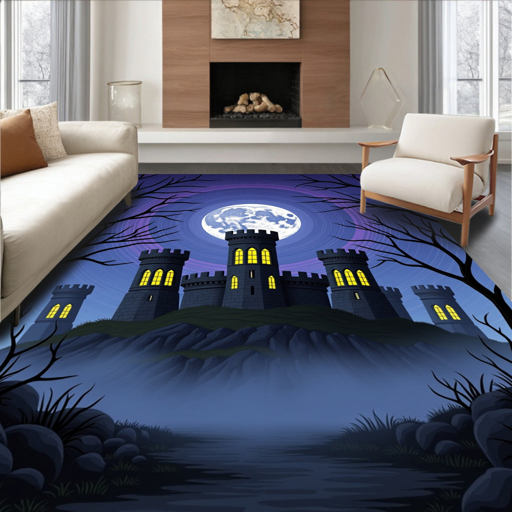 Mystic Castle Moonlit Night Rug