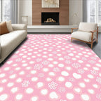 Sweet Pink Heart Flower Scatter Rug