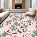 Whimsical Berry Blossom Tropical Leaves Rug
